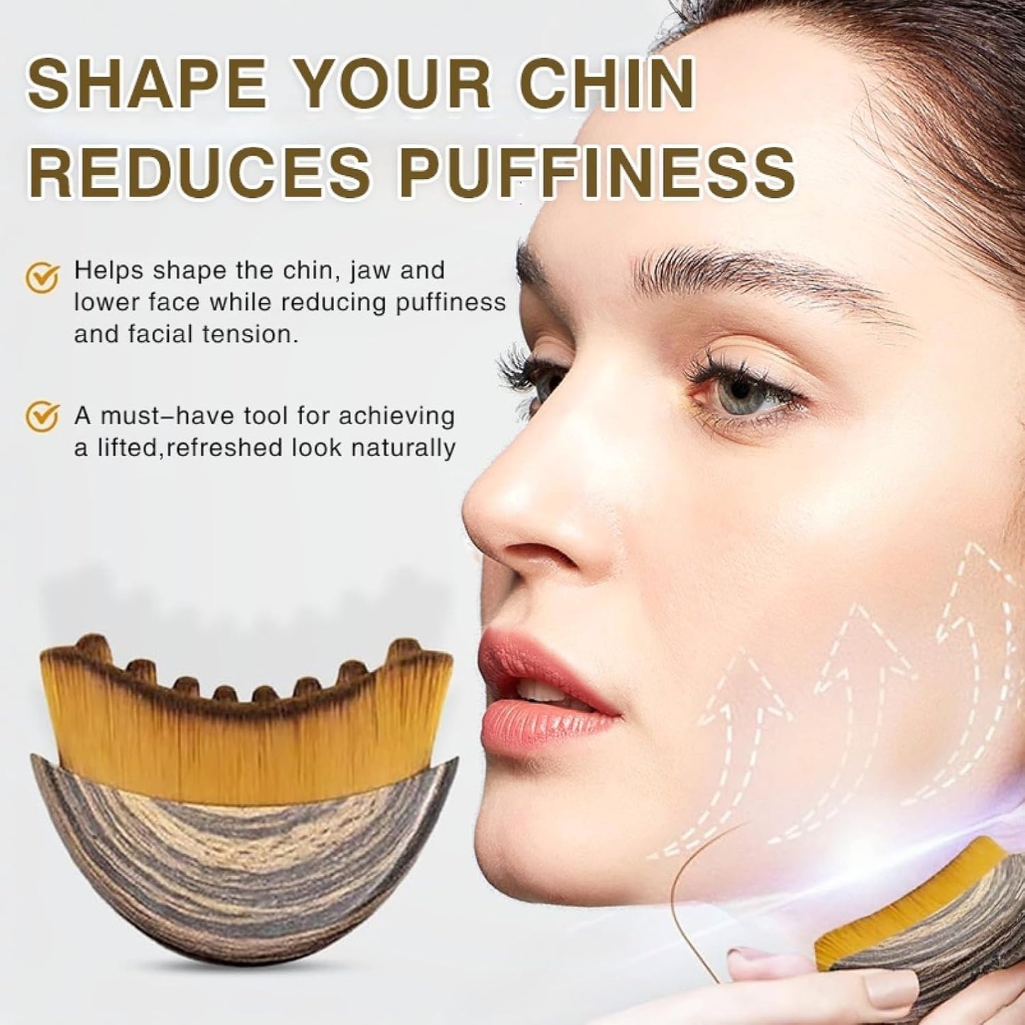 Lymphatic Contour Face Brush for Sculpting & Drainage – Facial Massager for Jawline, Chin & Neck – Reduces Puffiness, Promotes Detox & Lift – Soft Bristles, Improves Skin Glow, Includes Travel Case